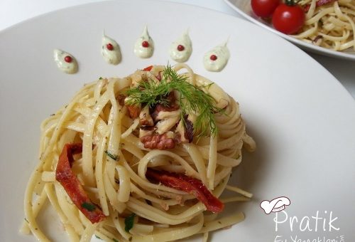 Pesto Soslu Yassı Spagetti